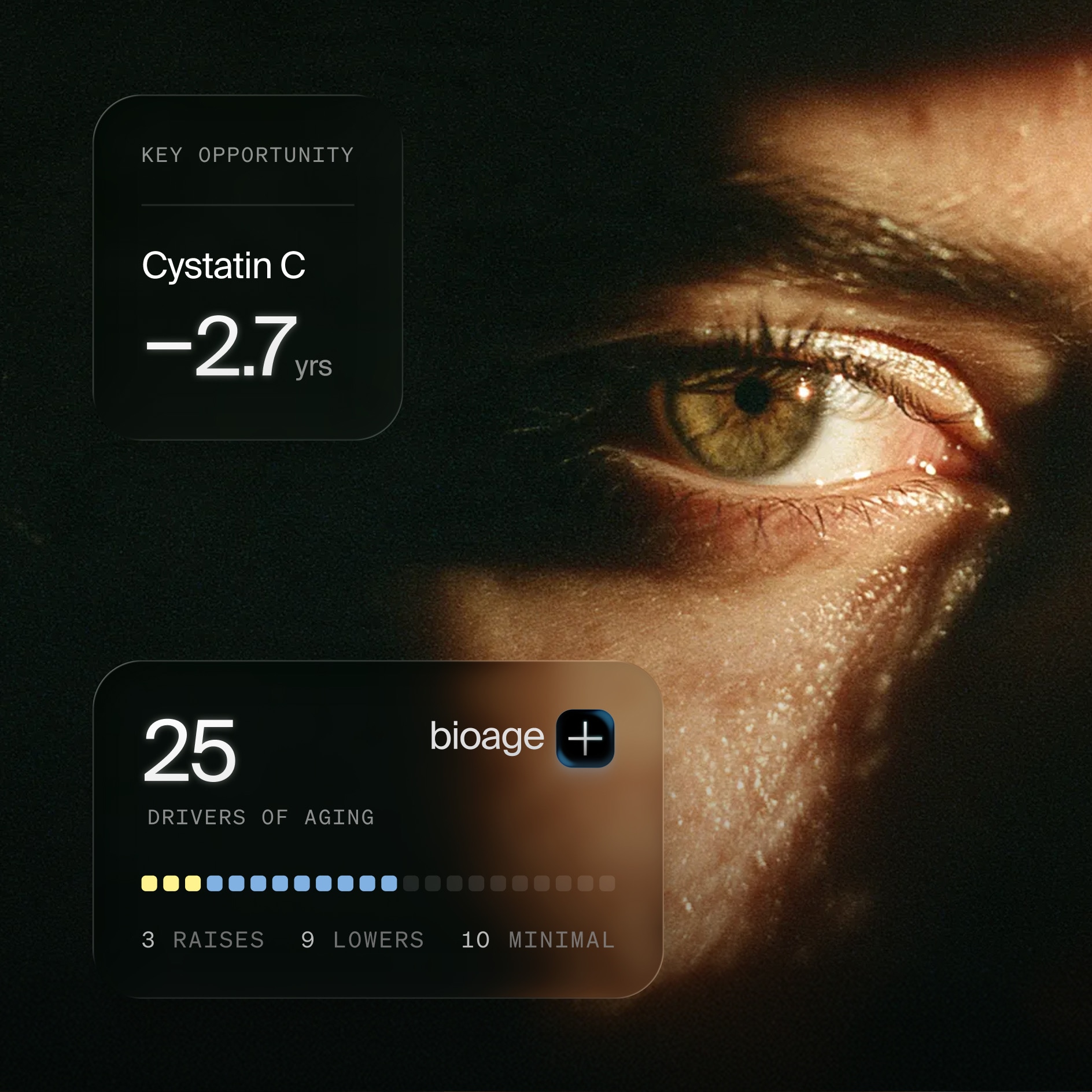 Healthspan app showing the biological drivers of aging